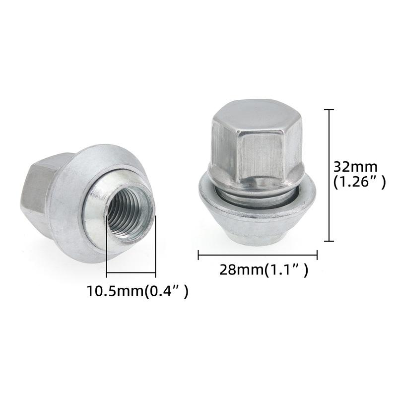 Car Wheel Nuts Alloy Steel Bolt Lug Stud Tyre for Ford Fiesta Mondeo C-Max Focus 19MM M12x1.5 Tire Bolt Screws SFN-12150033