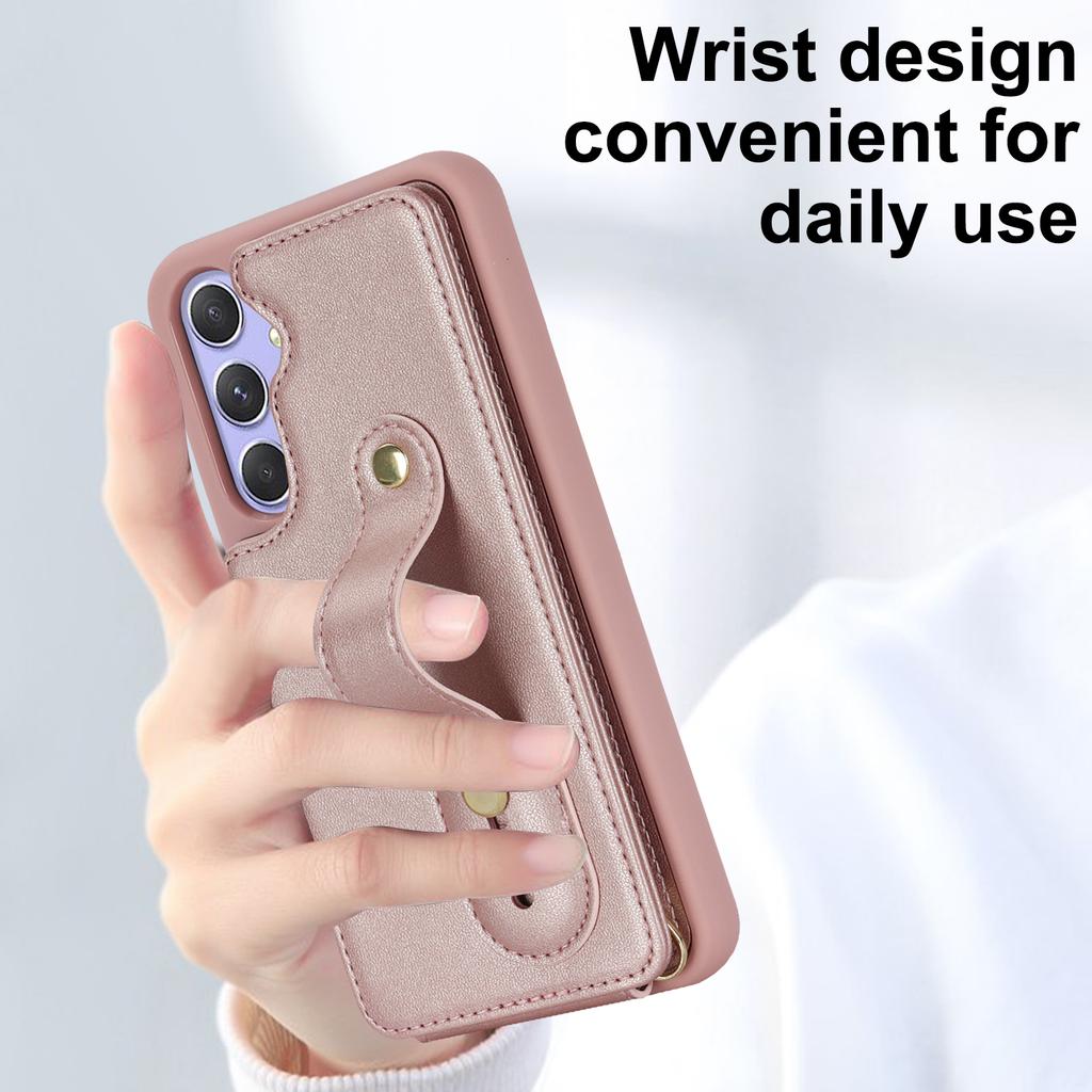 Crossbody Leather Wallet Wristband Case for Samsung Galaxy A54 A14 A34 A53 A52 A13 S23 Ultra S22 Plus Cards Solt Necklace Cover