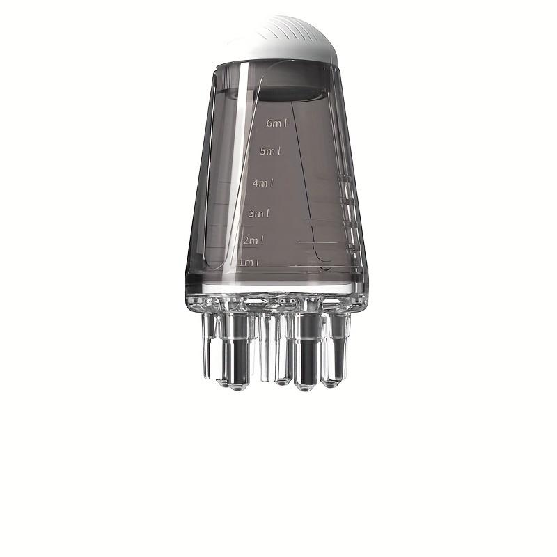 1pc Portable Handheld Scalp Serum Rollerball Massage Comb,Stainless Steel Bristle, ABS Plastic Handle, White & Light Grey, for Normal Hair Style