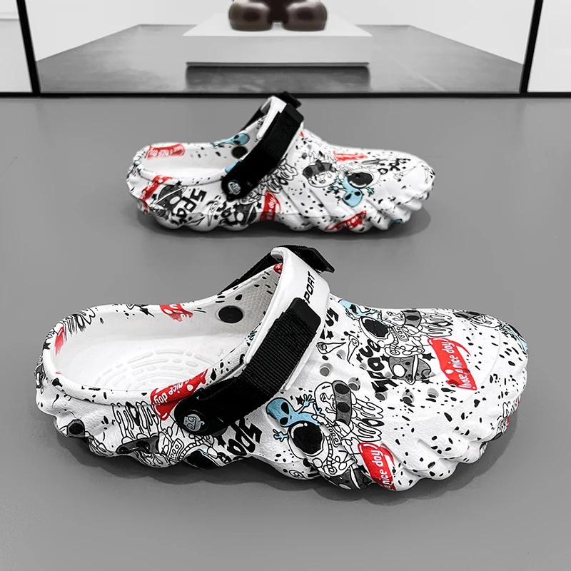 2024 Sommer Neue Herren Hausschuhe Outdoor Garten Clogs Männliche Freizeitschuhe Mode Luxus Sandalen Komfort Zuhause Weiche Hausschuhe 40-45