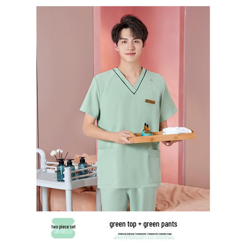 Unisex High-End Spa & Sauna Uniform Set for Beauty Technicians and Postpartum Recovery Specialists.