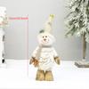 Extendable Fabric Snowman Figure with Gold Stamped Hat Christmas Tabletop and Floor Display Ornament