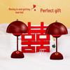 Red Festive Mushroom Table Lamp - Chinese Style Wedding Bedside Decor