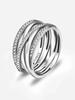 925 Sterling Silver Dazzling Interlocking Loops Zircon Ring for Women Anniversary Fashion Personalized High Quality Fine Jewelry