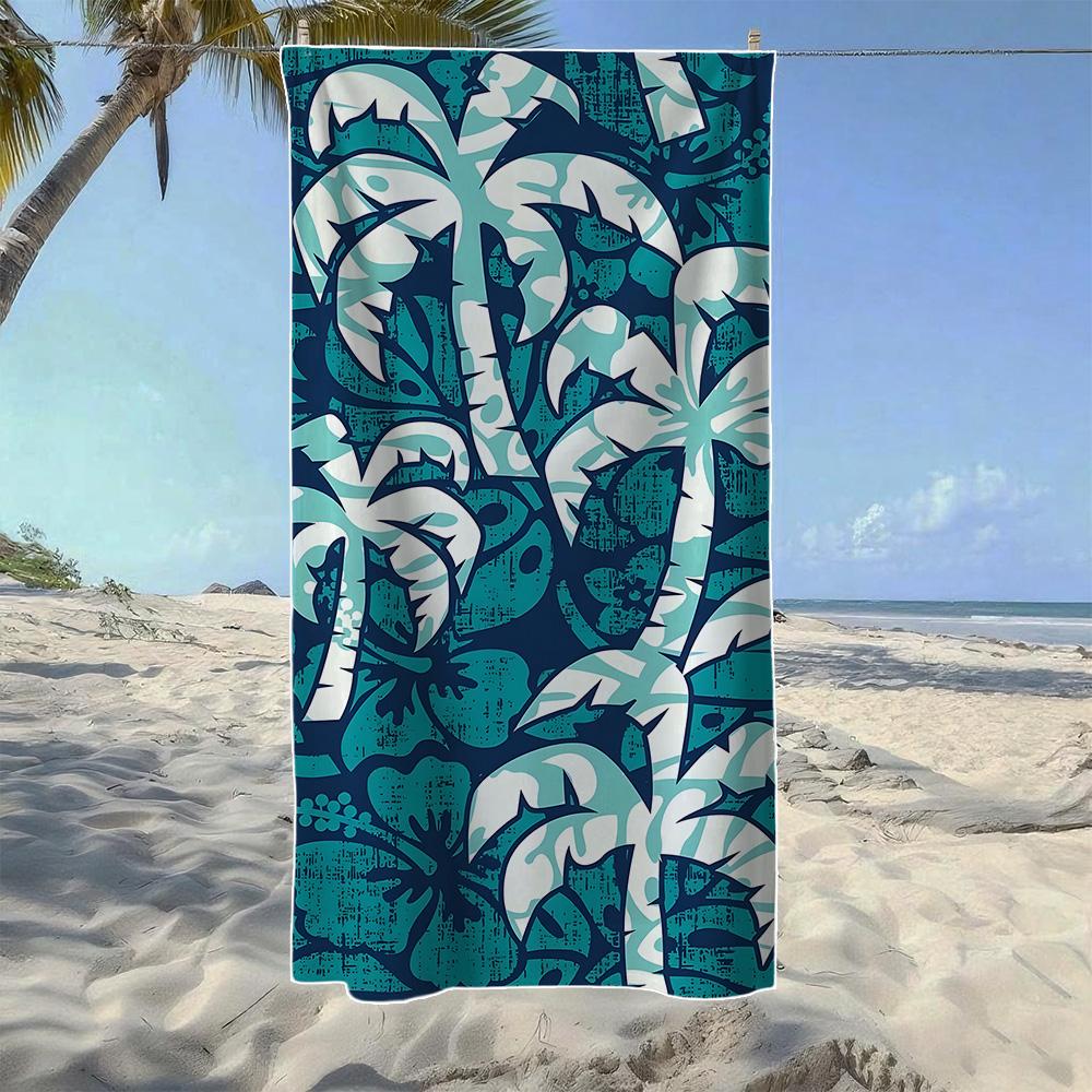 Tropical Palm Tree Fruit Beach Towel, Soft Quick-Drying, Perfect For Portable Outdoor Travel, Swimming, Camping And Summer Beach