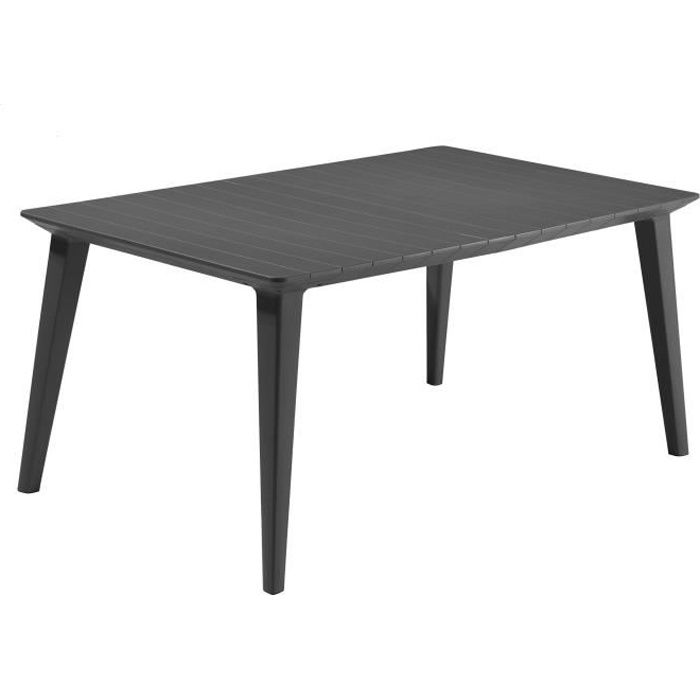 Table de jardin - rectangulaire 160cm - gris graphite - en résine - 6 personnes - Lima - Allibert by KETER colore scuro del fegato
