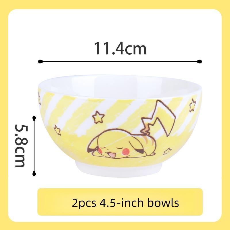 SHUNXIANG Pokémon Ceramic Tableware Cartoon Pikachu Baby Food Bowl Anime-themed Dining Bowl Plate Irregular Bowl Plate for Gifts