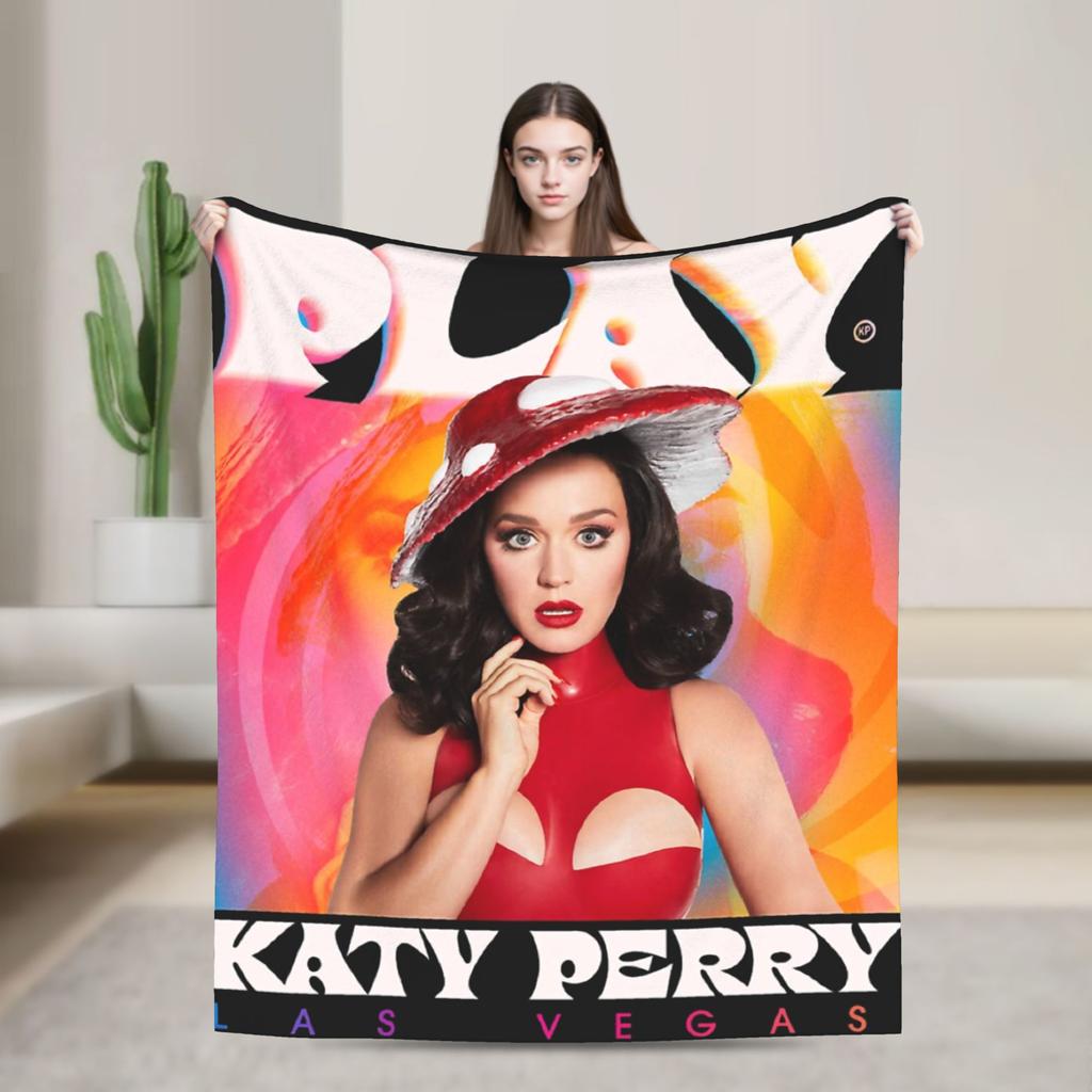 Perry Tour 2025  Katy Butterfly Blanket  Super Warm Street Trend Plush Throw Blanket For Outdoor Flannel Bedspread Bed Cover