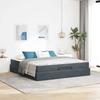 Bed Frame with Mattress 2 pcs Dark Grey Velvet