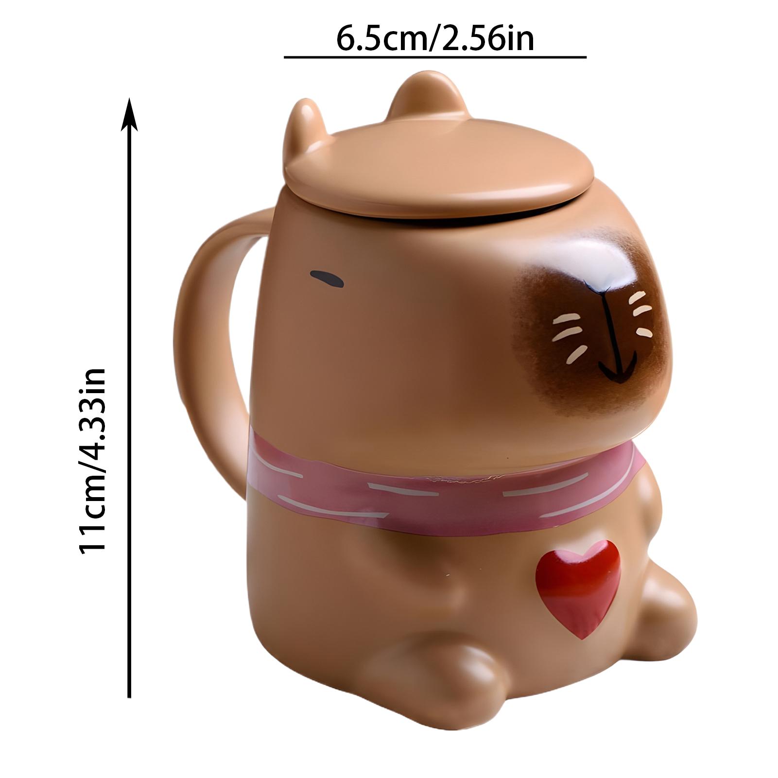 

450 мл Чашка Капібари Мультяшна Капібара Естетична Чашка Мила Тварина Чашка для Напоїв Чашка для Пари Капібар З Ручкою та Кришкою 450ml