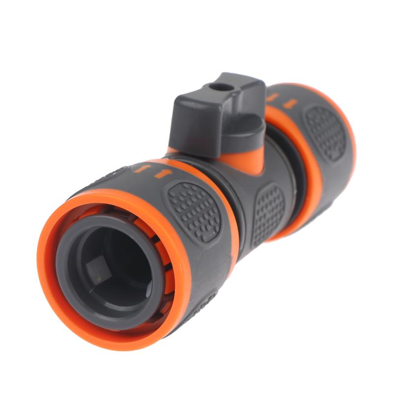 1PC Universal Garden Hose Adapter Double-End Quick Connect with Shutoff Valve Rust Resistant Fitting for Garden Watering Car Cleaning