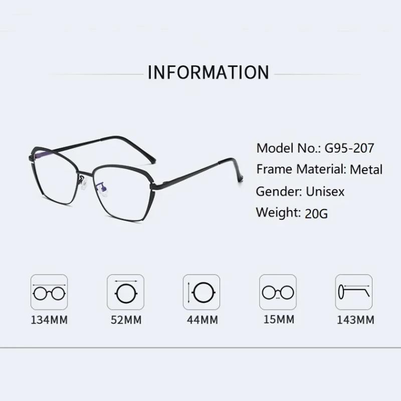 New Fashionable Flat Mirror Retro Metal Frame Optical Mirror Men's And Women's Anti Blue Light Glasses 66603