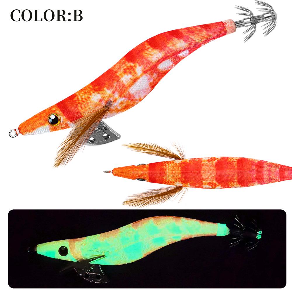 FSDZSO Luminous Squid Lure Size 3.5/3.0/2.5 with Lead Head for Fast Current and Deep Water.