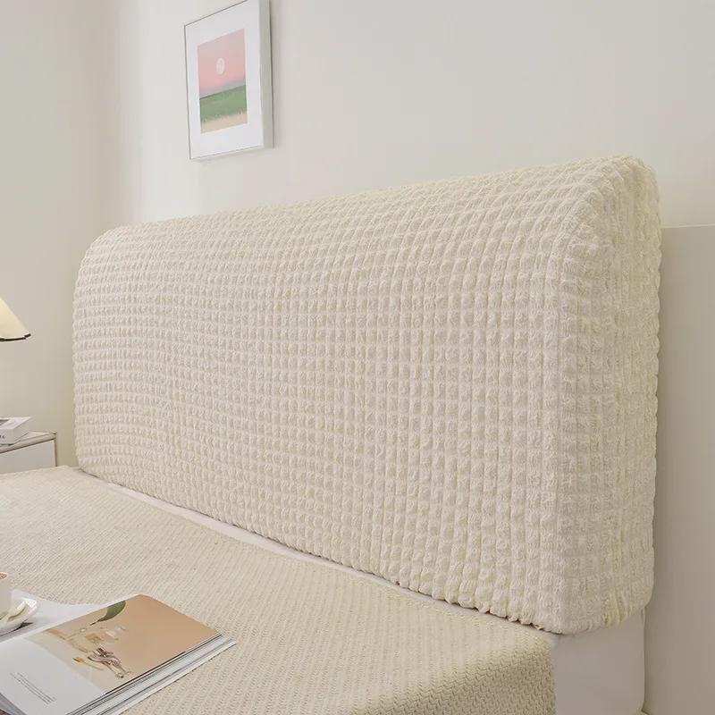 Spandex Seersucker Bettkopfteilbezug Verdicken Stretch Kopfteilbezüge All-inclusive Bettrückenlehnen-Schutzbezug für Hotel Zuhause