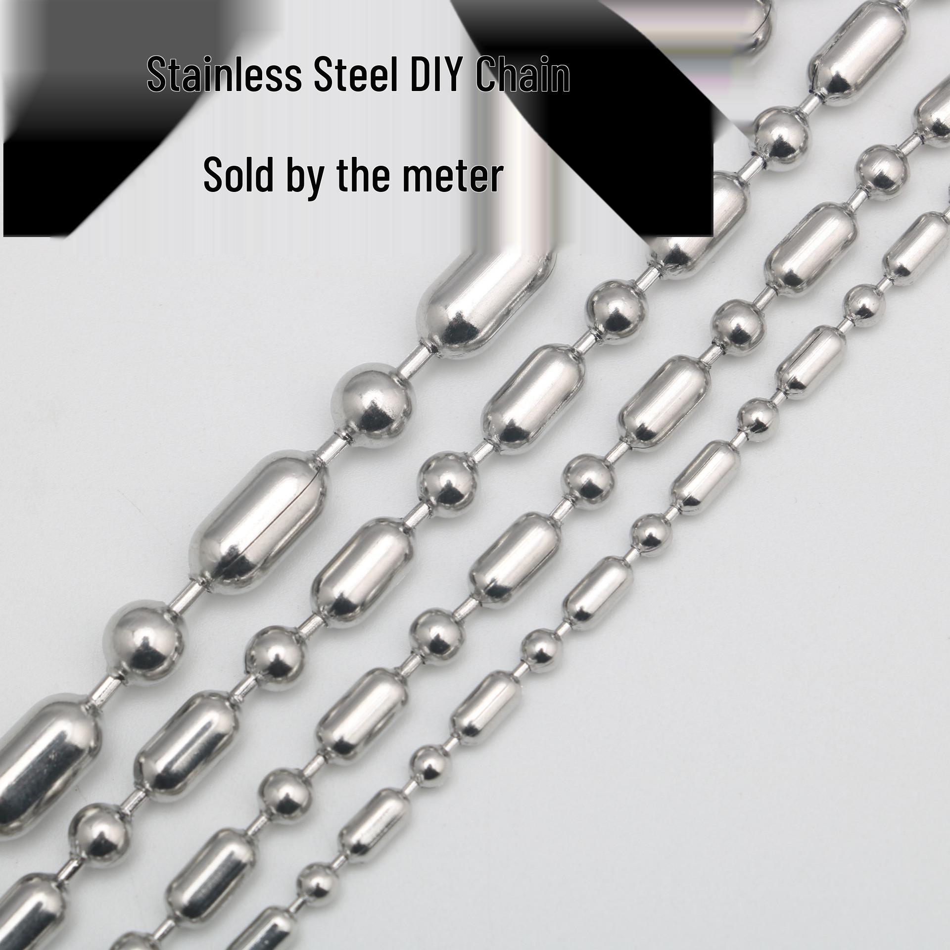 

Цепочка из нержавеющей стали с длинными и короткими овальными звеньями: Ожерелье из титановой стали, сделай сам цепочка для шторной ролеты или аксессуар для сумки Width 2.0mm per meter