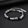 Vnox Men's Stainless Steel Bracelets, Adjustable Beaded Bracelet Energy Luck Birthday Annivesary Jewelry Gift for Husband Father