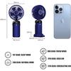Ventilatore Portatile Jsdoin - Ricaricabile tramite USB, 5 Velocità, Batteria da 5000mAh, Griglia Staccabile, Pieghevole a 90°, Uso al Collo o sulla Scrivania
