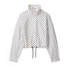 European American Women's Fashion Polka Dot Bubble Sleeve Jacket + Mini Shorts Set