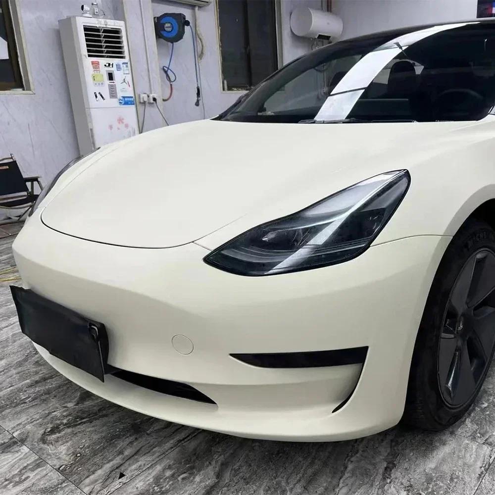 

0.5m Wide Car Sticker Matte Paper White Color Change Vinyl Film PET Bubble Free Wrapping Car Accessories Self Adhesive Decals 0.5x2m