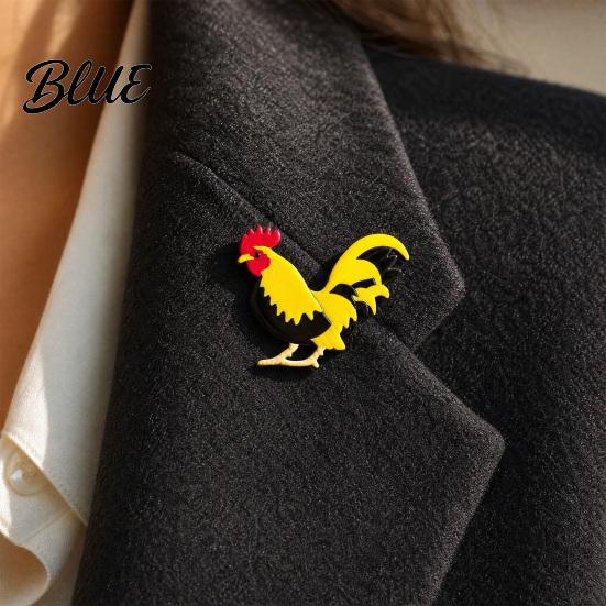 Farm-themed Jewelry Chicken Rooster Brooch Pin Acrylic Lightweight Farm Lapel