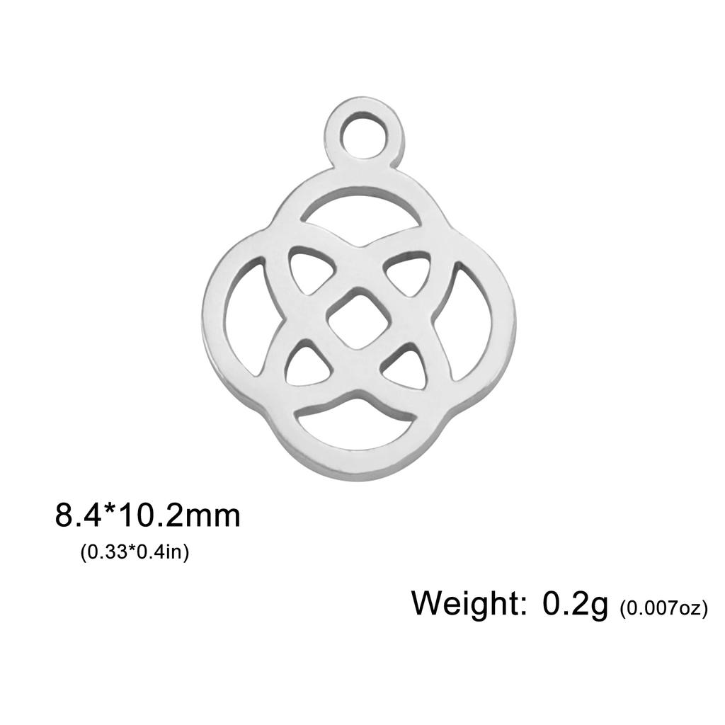 5pcs/lot Stainless Steel Gold Charms Irish Knot Hand Sun Flower Tree Ribbon Pentagram DIY Pendant for for Jewelry Making