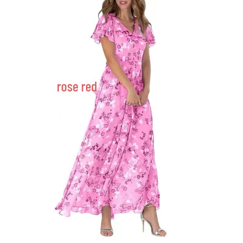 2024 Trendiges Übergrößen-Damen-Sexy-Kleid - Blumendruck, Auf Lager