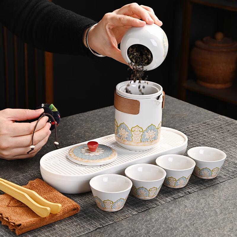 HengSheng Portable Ceramic Kung Fu Travel Tea Set