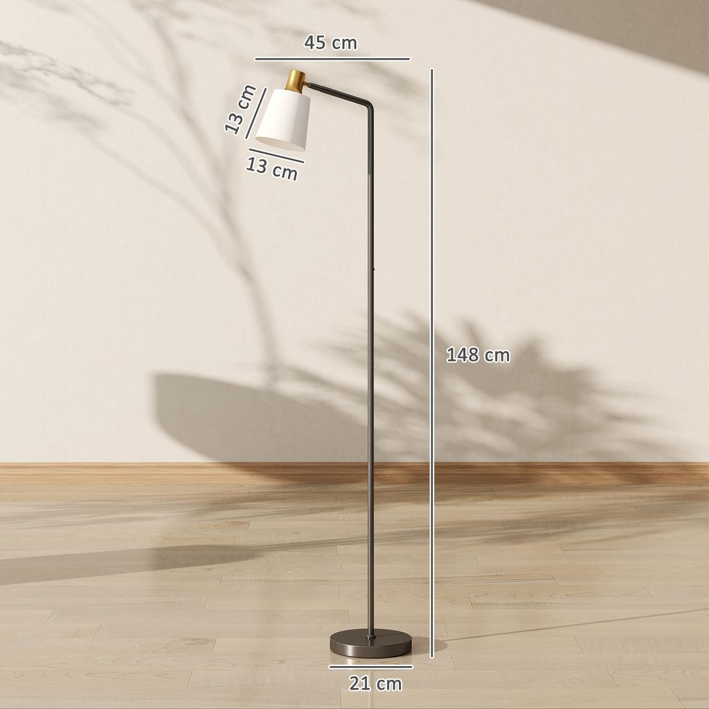 Floor Lamp with 350 degrees Rotatable Head, Modern Standing Lamp with 3000K/4000K/6500K Colour Temperatures for Living Room Bedroom Office, Black