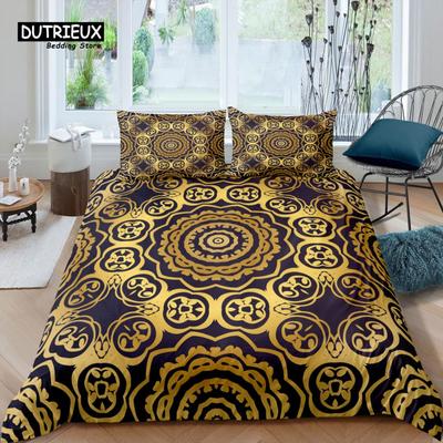 Home Living Luxus 3D Goldene Mandala Bettwäsche Set Bettbezug Kissenbezug Kinder Bettwäsche Set Queen und King EU/US/AU/UK Größe