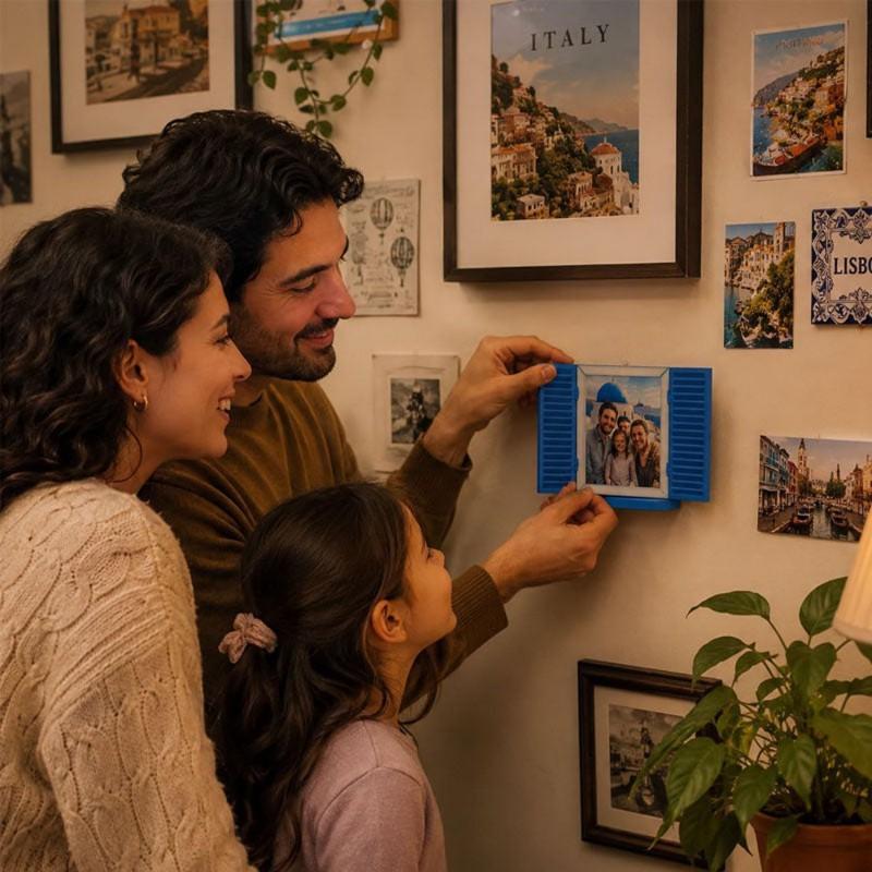 Mediterranean Window Photo Frame Key Holder PLA Material Cartoon Style Home Office Decor