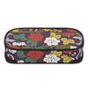 Pencil Pouch High Capacity 300D Polyester Zip Around Closure with Mesh Pocket Removable Divider and Pen Slots for Boys Girls
