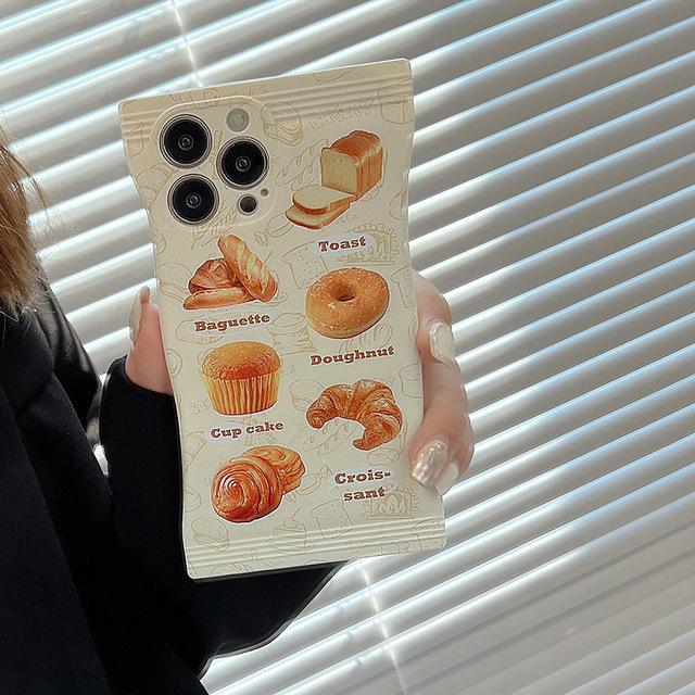 

Ins тост хлеб милый торт мультфильм забавный чехол для телефона для Iphone 13 Promax 14 Pro Max 11 12 противоударный милый чехол на заднюю панель For iphone 13