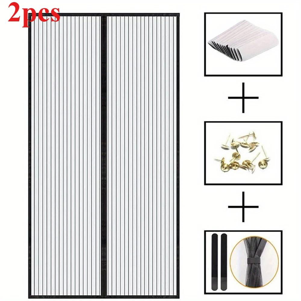 Magnetic Insect Screen Door Curtain - Self-Closing Polyester Mesh for Mosquito & Fly Proof, No Drill Easy Installation