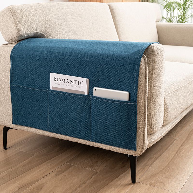 Modern Minimalist Cotton and Linen Sofa Armrest Towel Four Season Universal Sofa Cover Side Pocket Storage Dust Cover Remote Control Books