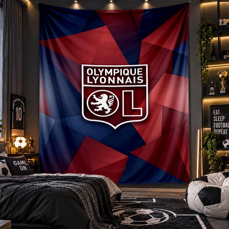 Wall Hanging Tapestry Lyon FC Print Cloth for Living Room Bedroom Home Decor