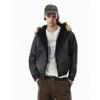 Magic Bear Vintage Faux Fur Collar Padded Biker Jacket Loose Fit Winter Coat Teens