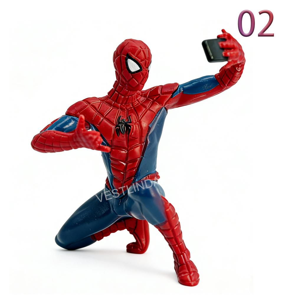 Hot Selling Superheroes Spiderman Figurine 7-9 cm Mini Statue Car Decoration Model Desktop Collection Decoration Marvel Fan Gift