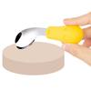 Cuillère Enfant Acier Inoxydable 304 Manche Court Cuillère Courbée Avec Manche en Silicone