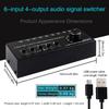 6 in 4 Out Sound Switcher Stereo Sound Switching Signal Source Switcher Selector Splitters Box Sound Signal Switching