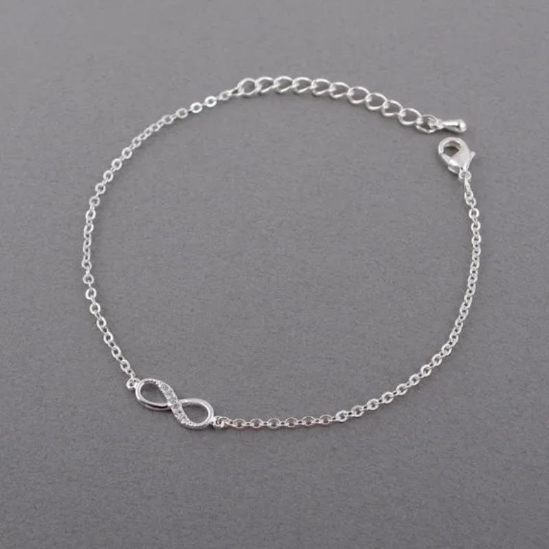 

Initial Infinity Number 8 Chain Bracelet CZ Infinity Bracelets for Women Men Friendship Braslets Bohemian Charm Jewelry