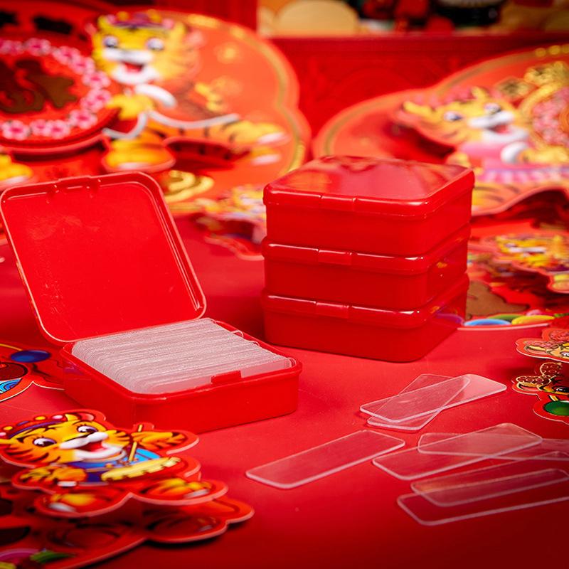 60 Foi/Cutie Bandă Adezivă Față-Verso Reutilizabilă Impermeabilă Autocolant de Perete Fără Urme Autoadeziv Aparat Electrocasnic Transparent Set