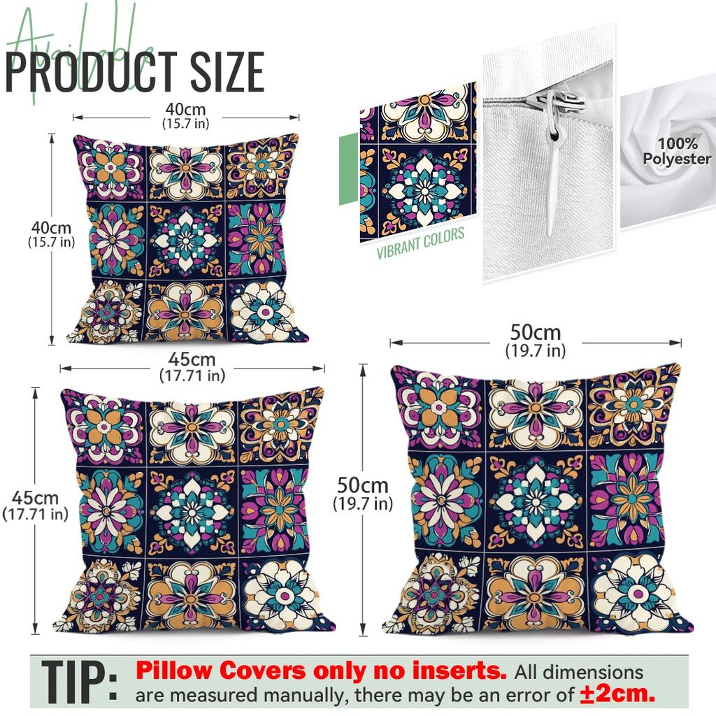 4Pcs/Setgeometric Square Boho Pattern Cushions Pillowcase Polyester Cushion Cover Throw Pillow Pillowcover Home Car Sofa Decor