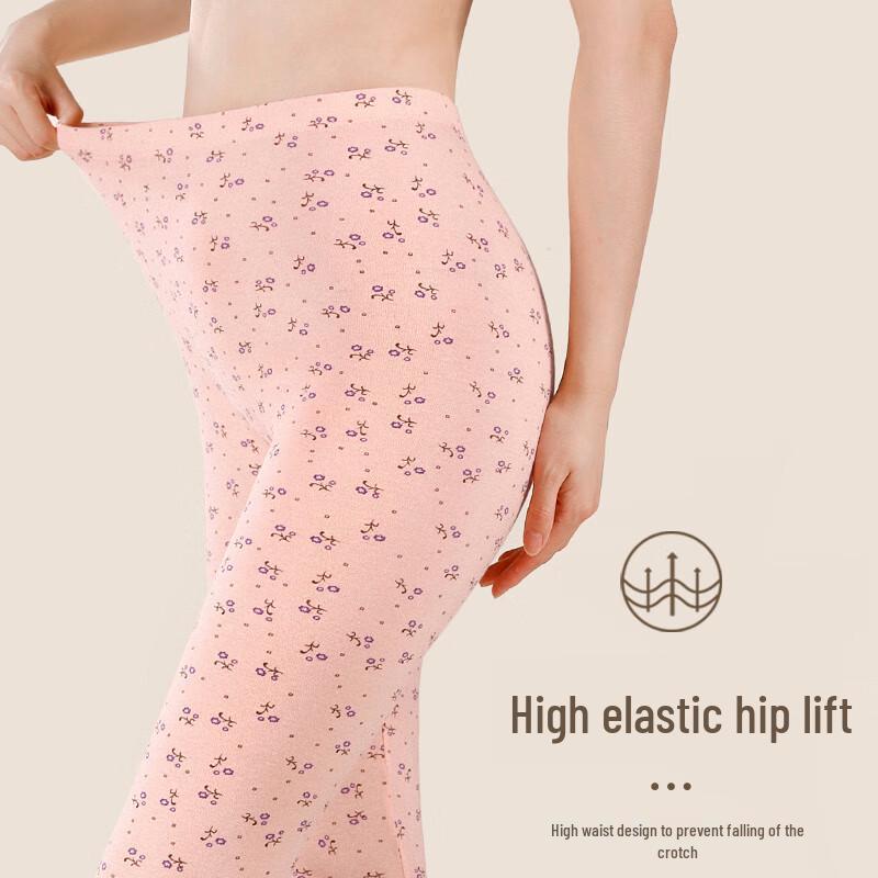 Women's Floral Pure Cotton High-Waist Thermal Underpants
