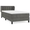 3127704 vidaXL Lit à sommier tapissier et matelas Gris foncé 90x190 cm Velours