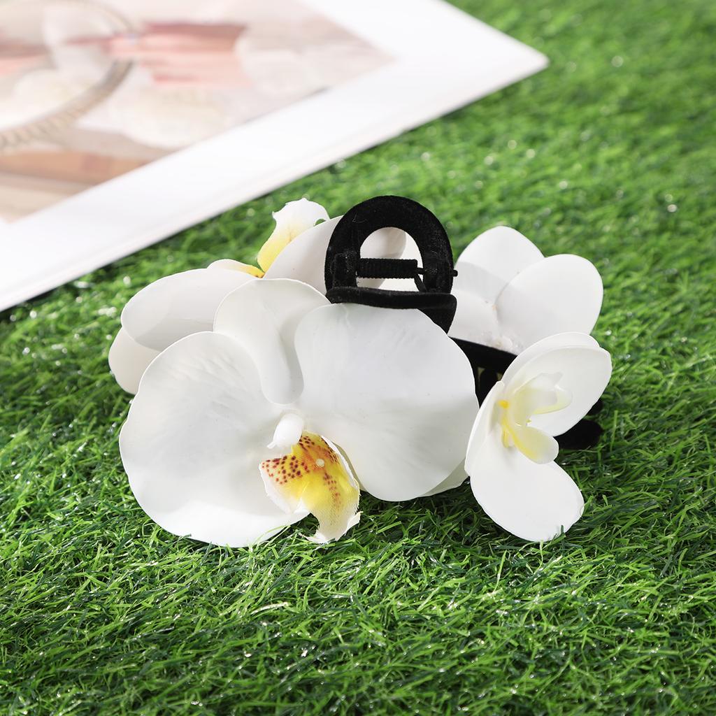 AWAYTR Phalaenopsis Orchidee Haarklammer Blume Haifischklemme Damen Retro Blumig Übertrieben Hochzeit Party Haarspange Haarschmuck