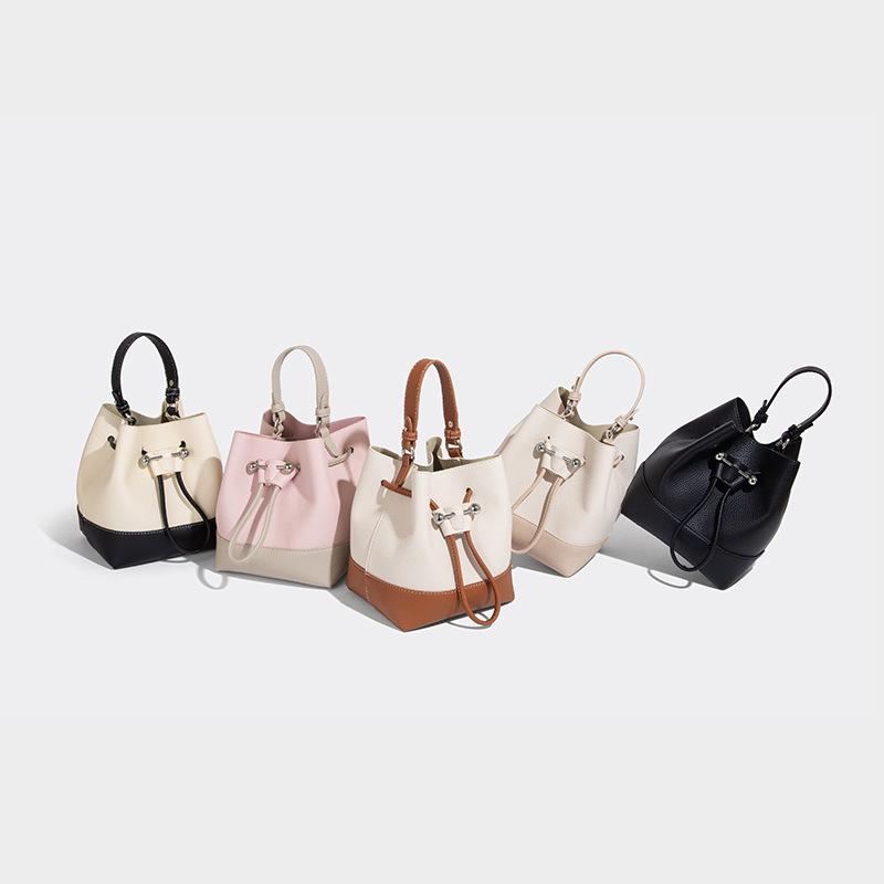 Niche Design Retro Drawstring Bucket Bag for Women 2025 Summer New High-end Handheld Shoulder Crossbody Bag for Women