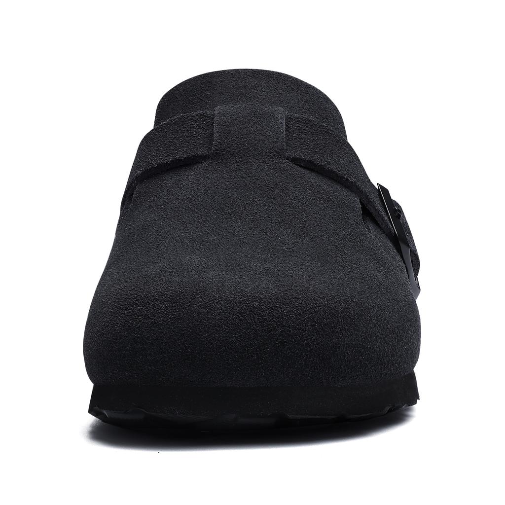 Fashion Kidmi Classic Cork Suede Slippers For Women Outdoor Cork Antiskid Men Mules New Women Cow Suede Clogs Shoes With Arch Support