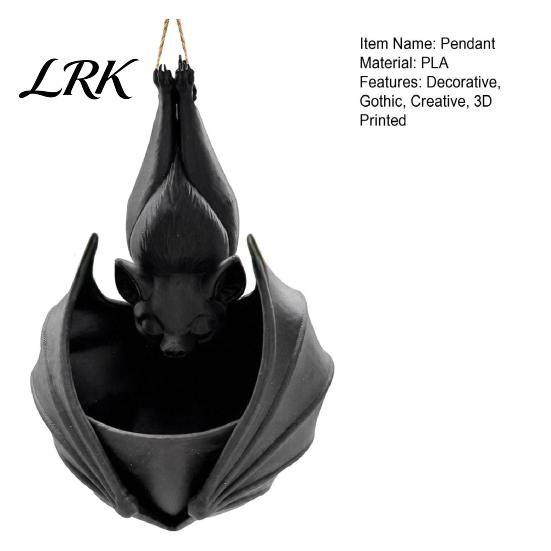 Gothic Home Decor 3D Printed Hanging Bat Plant Pot, Shaped Planter, Creative Halloween Decorative Holder Flowerpots, for Indoor Outdoor Garden