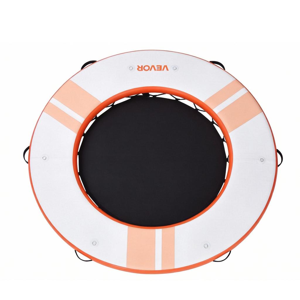 Inflatable Floating Dock, 2.44 M Inflatable Dock Platform, Non-Slip Water Air Mat with Portable Carrying Bag & Detachable Ladder, Floating Water