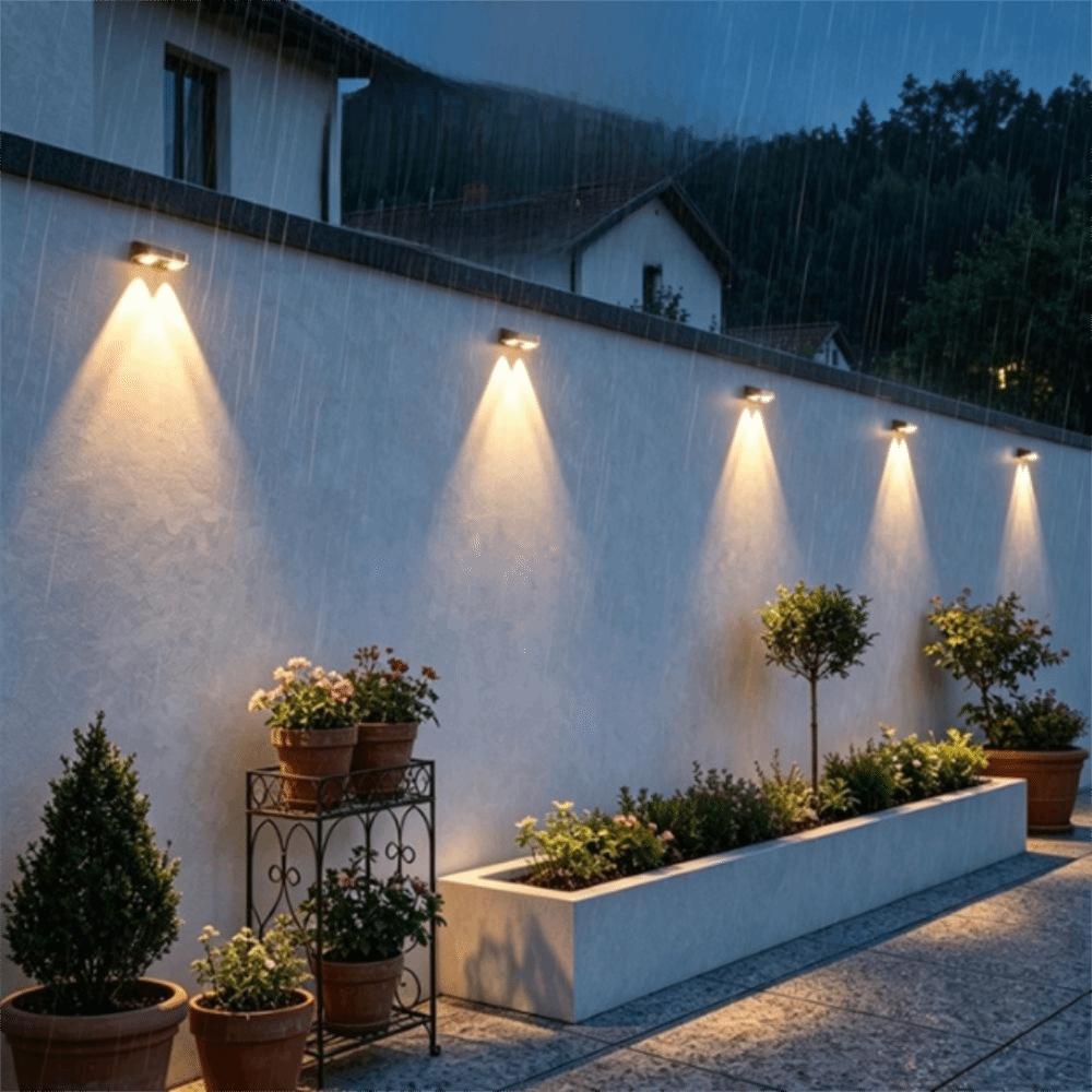 Waterproof RGB Wall Light Wall-Mounted Solar Ambient Lighting Wall Lamp Exterior House Decor